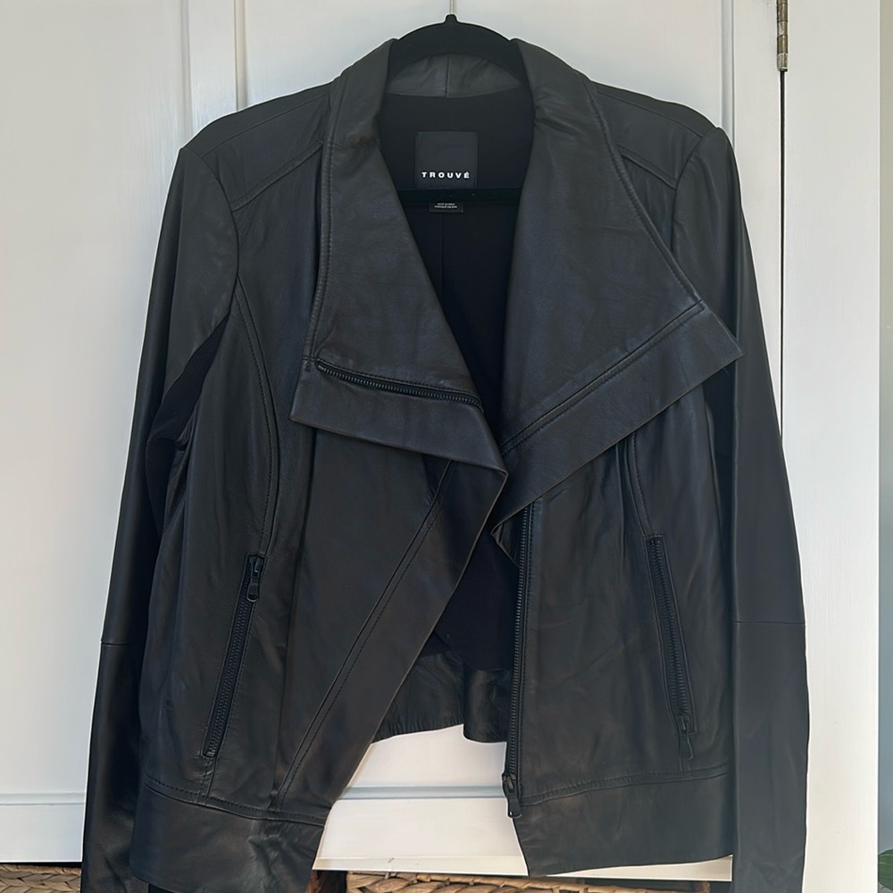 Trouvé black leather jacket size L
